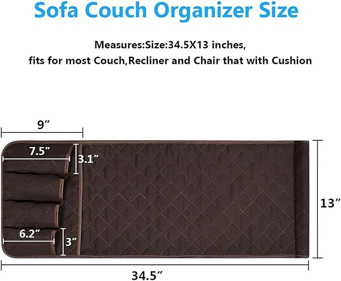 Sofa Armrest Organizer Non-Slip Arm Chair Bedside Storage Caddy Organizer - Image 4