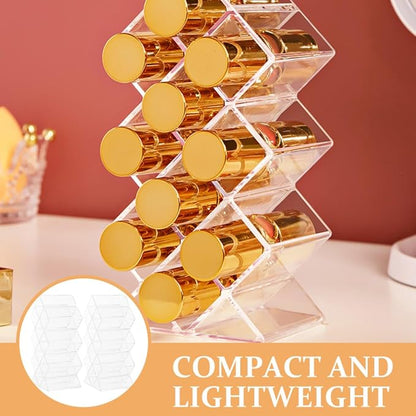 Unomor 2Pcs Clear Acrylic Lipstick Holder Desktop Makeup Organizer - Image 6