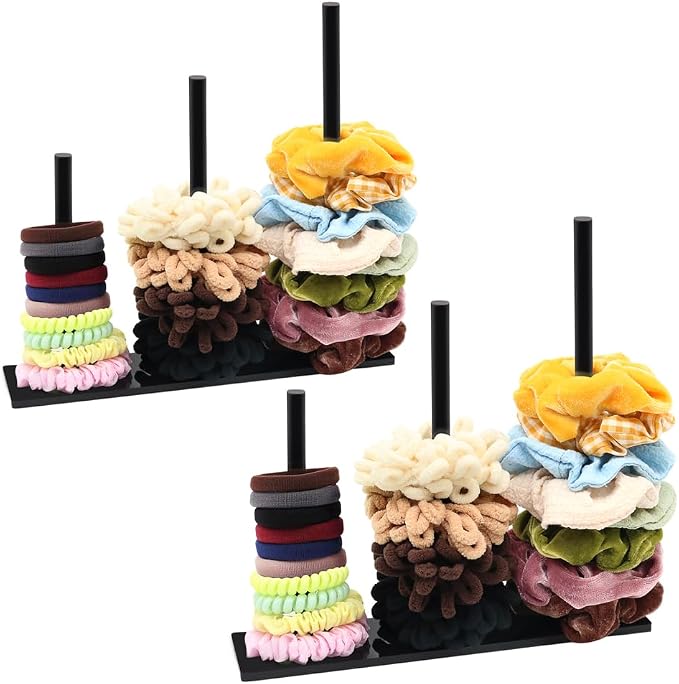 SMUK 2Packs 3-Tiers Acrylic Scrunchie Holder Organizer by SMUK