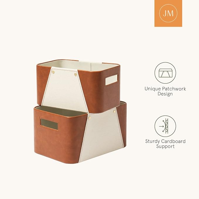 LA JOLIE MUSE Storage Baskets for Organizing, 2 Pack, Storage Cube Boxes Luxury - Image 5