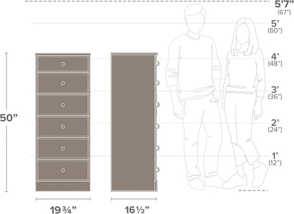 Prepac Astrid Simplistic 6-Drawer Tall Dresser - Image 4