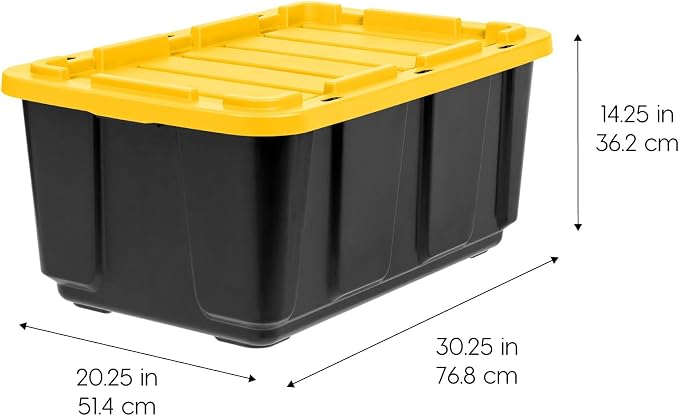 IRIS USA 27 Gallon Heavy Duty Truck Bed Toolbox Storage Tote Bins - Image 2