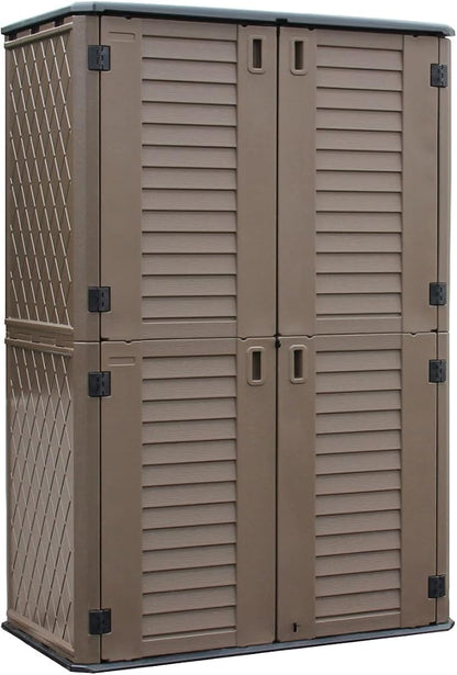 KINYING Outdoor Storage Shed Waterproof, Resin Vertical Outdoor Storage Cabinet by KINYING
