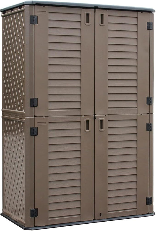 KINYING Outdoor Storage Shed Waterproof, Resin Vertical Outdoor Storage Cabinet by KINYING