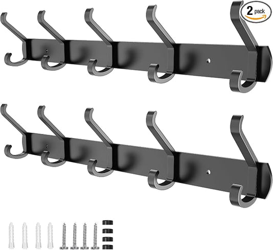 2 Pack Coat Rack Wall Mount, 17.3 in Wall Hooks by Unknown