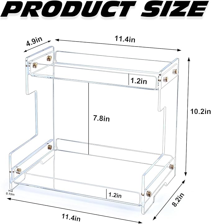 Clear Bathroom Countertop Organizers and Storage, 2 Tier Acrylic Cosmetics - Image 2