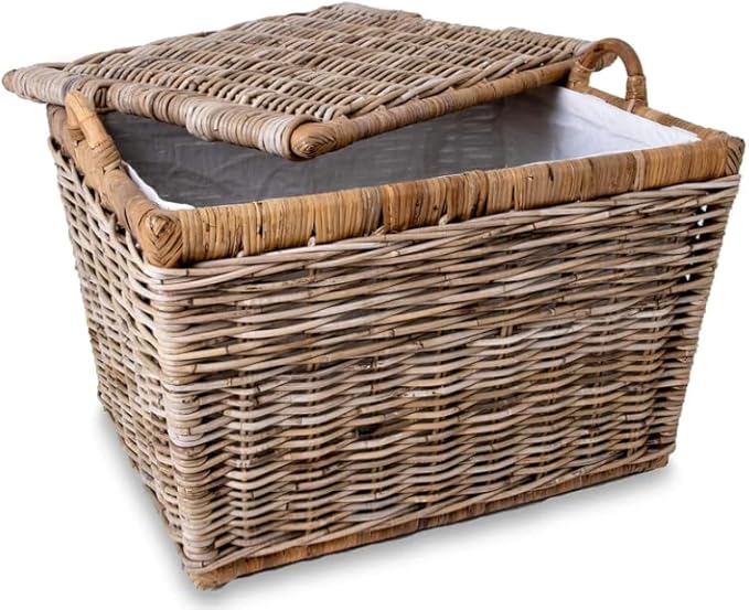 The Basket Lady Lift-Off Lid Wicker Storage Basket, 20 in L x 15 in W x 14 in H - Image 2