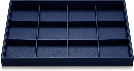 Oirlv Stackable Premium Leather Jewelry Trays 12 Grid Jewelry Drawer Organizer by Oirlv