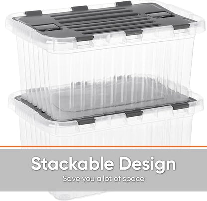 Superio Storage Bins with Lids- Clear Boxes - Image 3