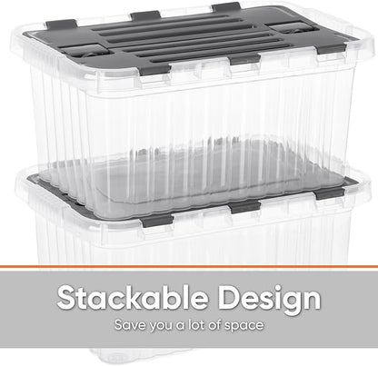 Superio Storage Bins with Lids, Stackable Totes, BPA Free, Odor Free, Organizer - Image 4