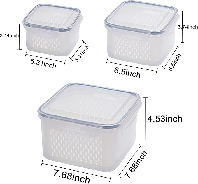 3Pack Fridge Food Storage Container Set - Image 4