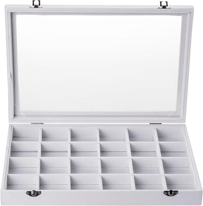 Frebeauty Velvet Jewelry Tray, 24 Grid Jewelry Organizer - Image 2