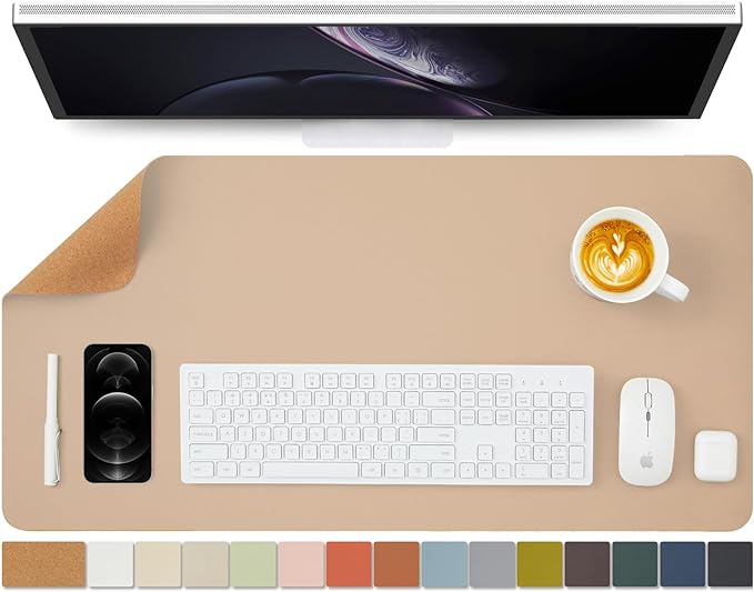 Cork Apricot Desk Mat by HOMIEAZICOZI