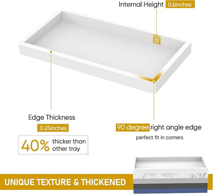 EG-SIPRO Silicone Bathroom Tray, Thickened Shatterproof Rectangle Vanity Tray - Image 2