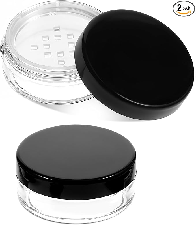 2 PCS 10ml/0.34oz Plastic Empty Travel Small Loose Powder Compact by Unknown
