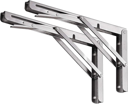 YUMORE Folding Shelf Brackets 16 Inch, Max Load: 330lb Heavy Duty Stainless by YUMORE