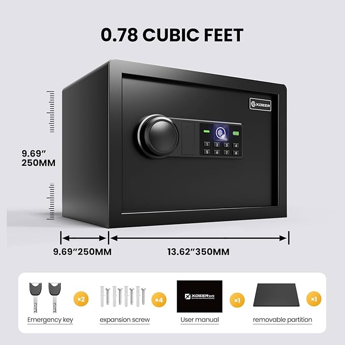 XDeer Biometric Safe Box with Fireproof Bag, Quick-Access Security Safe Box - Image 5