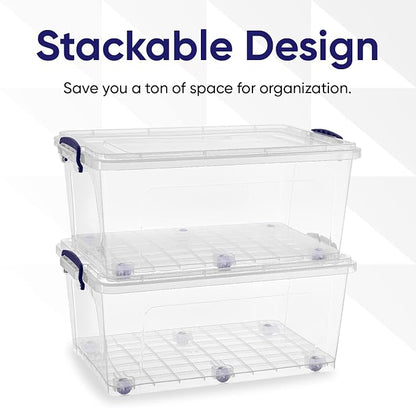 Superio Storage Bins with Lids, Stackable Totes, BPA Free, Odor Free, Organizer - Image 3