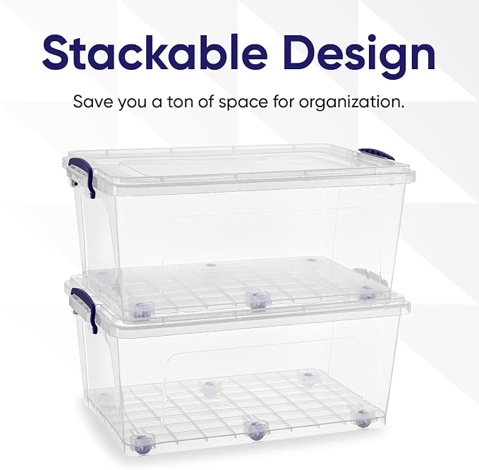 Superio Storage Bins with Lids- Clear Boxes - Image 2