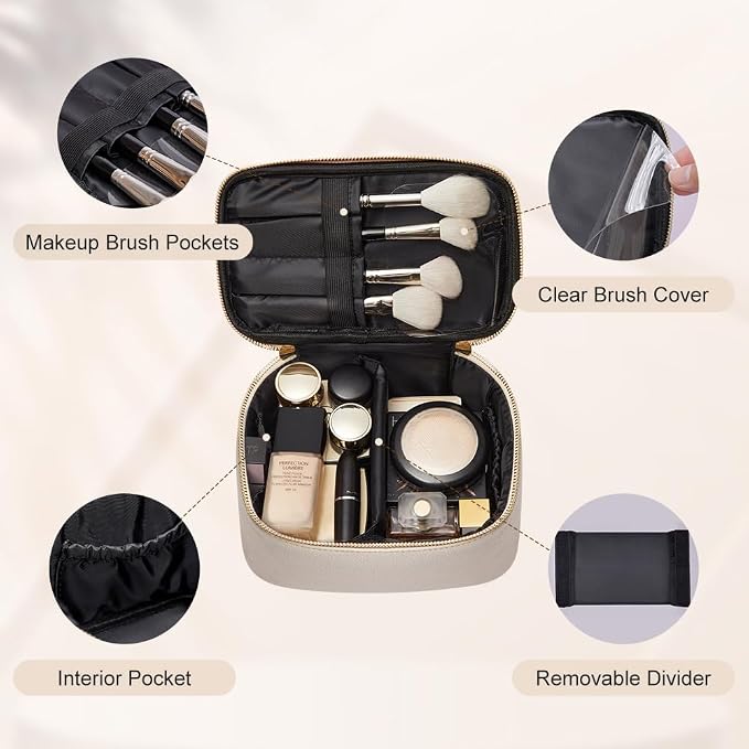 Cosmetic Bag, ROWNYEON Makeup Bag, Portable Makeup Train Case, Travel Toiletry - Image 5