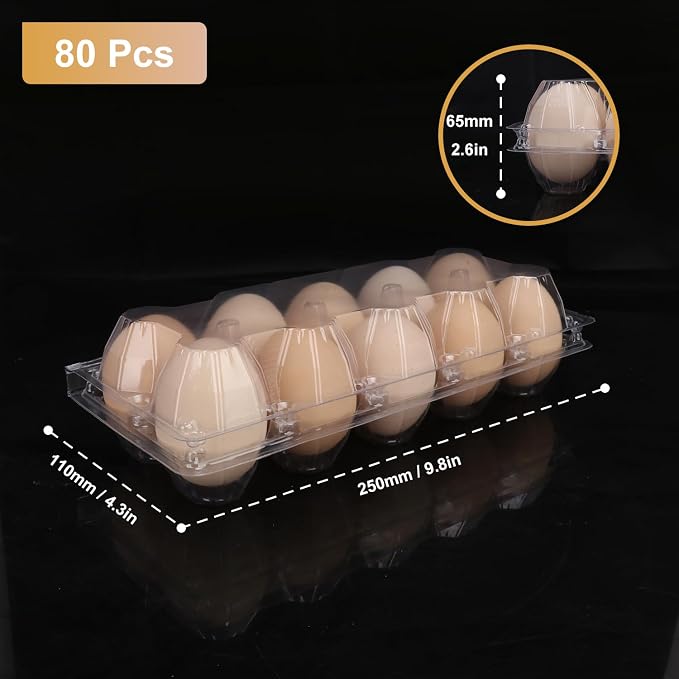 80 Pack Bulk Egg Cartons, Egg Tray Carton Holder - Image 2