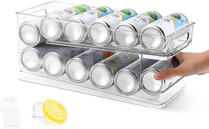 Xicennego Upgrade Double-Layer Rolling Beverage Soda Can Storage Organizer by Xicennego