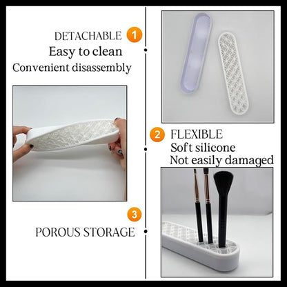 TANG SONG 2 PCS Silicone Make up Brush Holder Cosmetic Storage Box Desktop - Image 3