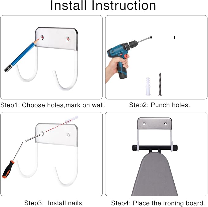 Ironing Board Hanger Wall Mount, Ironing Board Holder - Image 6