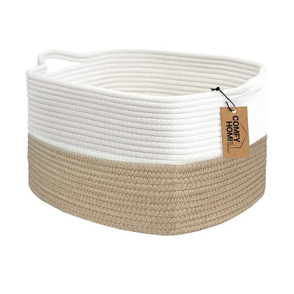COMFY-HOMI Cotton Rope Woven Basket by COMFY-HOMI