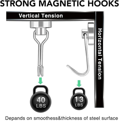 MIKEDE Magnetic Hooks, 40LBS Strong Neodymium Magnetic Hooks Heavy Duty - Image 4