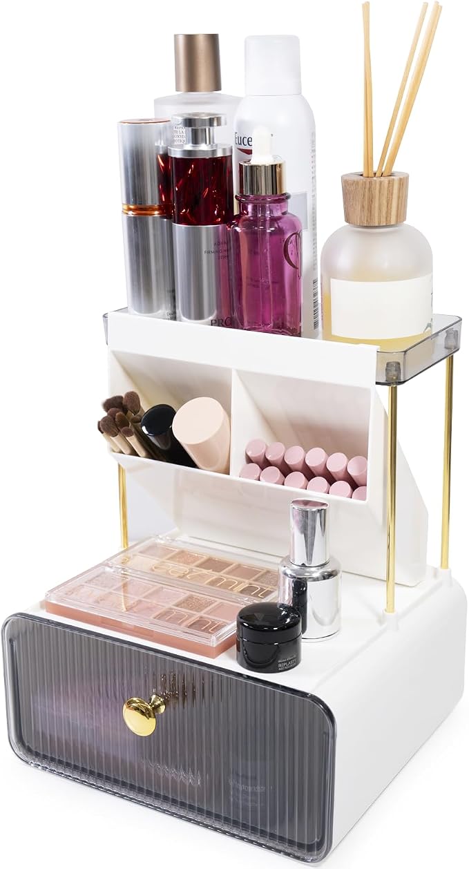 3-Tier Bathroom Makeup Organizers and Storage, Makeup Vanity Organizer by jfjqhs