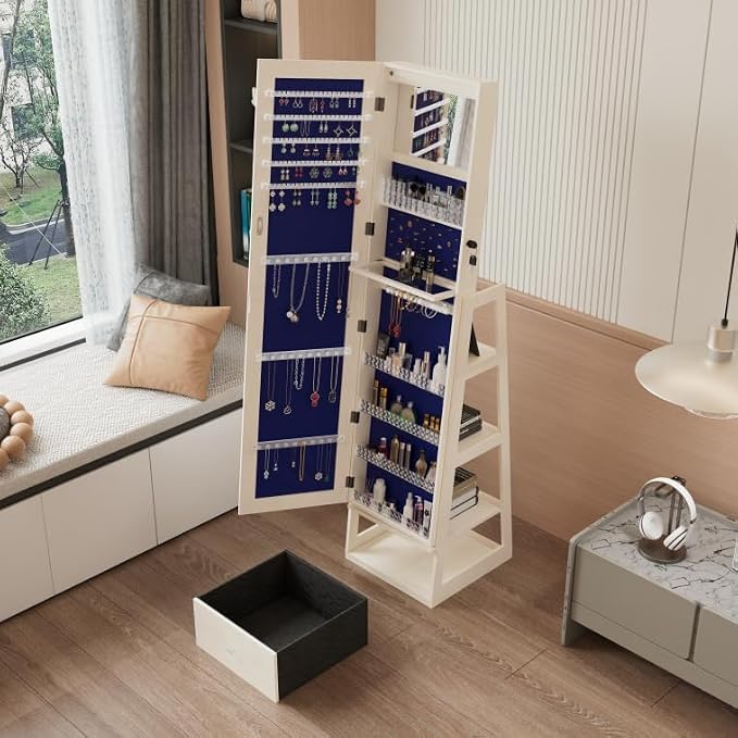 Montary Jewelry Cabinet with Full-Length Mirror by Montary