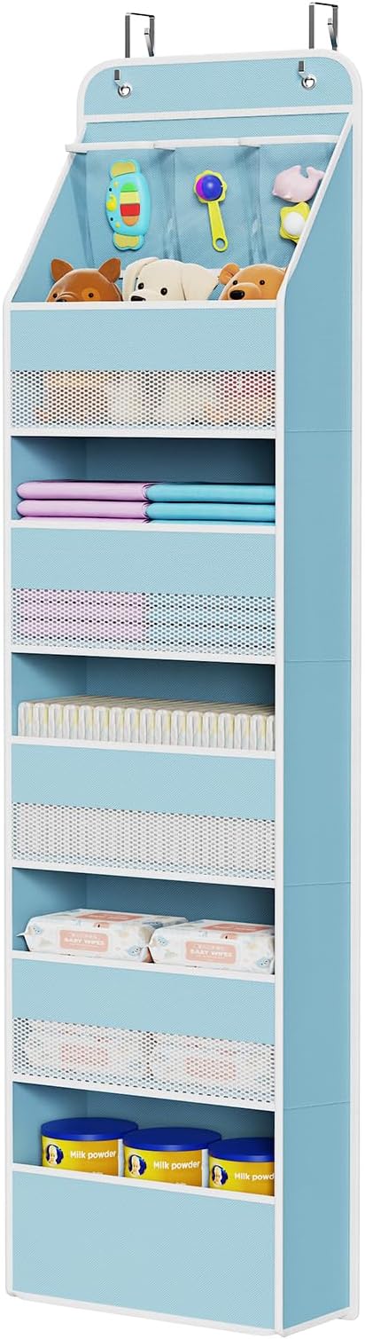 Univivi 6-Shelf Over Door Hanging Organizer Fabric Baby Door Storage by Univivi