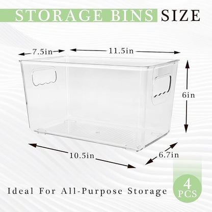 4 Pack Clear Plastic Storage Bins - Image 2