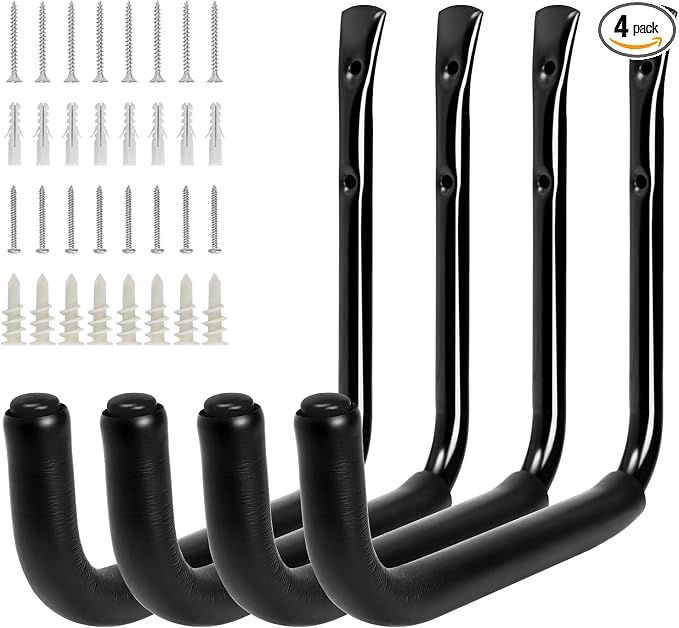 KURUI 10" Garage Organization Wall Hooks, 66 LB Heavy Duty Water Hose Holder by KURUI