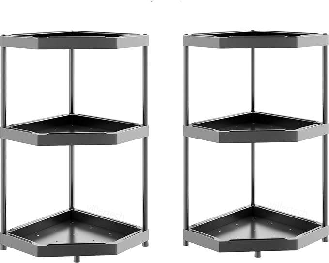 Kitchen Corner Shelf Countertop 3 Tier Bathroom Counter Organizer Cabinet by villertech