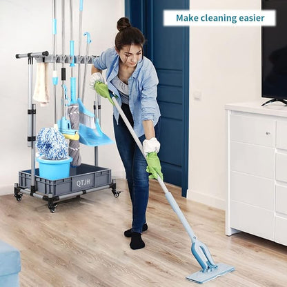 Broom And Mop Holder Put Wet Movable Floor-Mounted Mop Rack Floor Standing - Image 6
