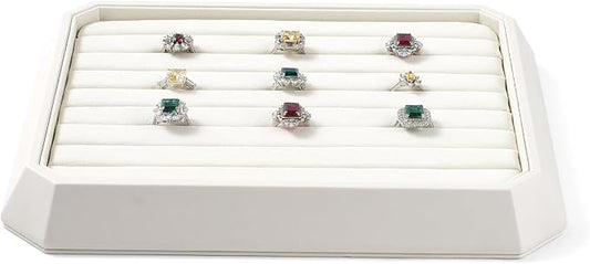 Premium PU Leather Stackable Jewelry Ring Display Tray Ring Earring Display by Woodten