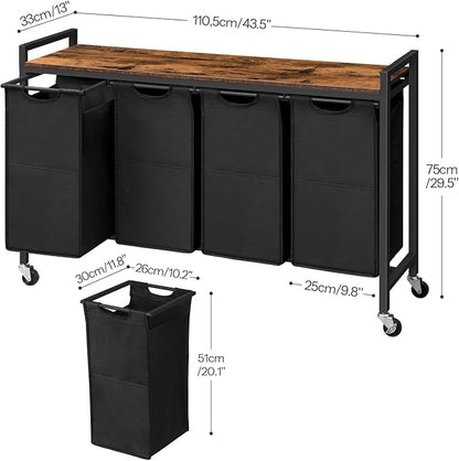 HOOBRO Laundry Sorter 4 Sections, Laundry Hamper - Image 3