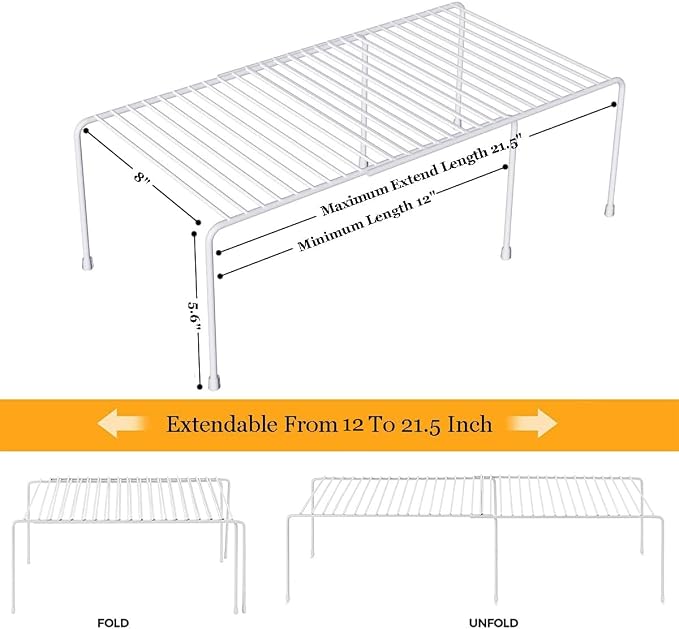 Expandable Cabinet Storage Organizer Shelf, Freezer Shelf Kitchen Cabinet - Image 5