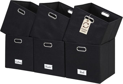 DECOMOMO Black Storage Bins, 13 inch Cube Storage Bins by DECOMOMO