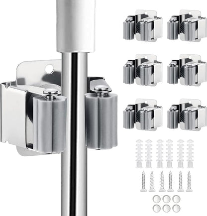6PCS Broom and Mop Holder, Heavy Duty Garden Tool Organizer Rack Rake and by JAMEND+CLXP