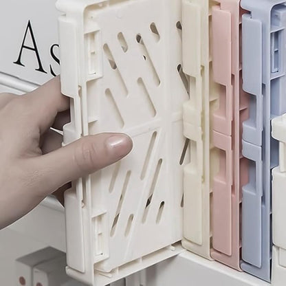 Small Pastel Plastic Storage Bins 2Pcs Foldable Pastel Crates Plastic Basket - Image 6