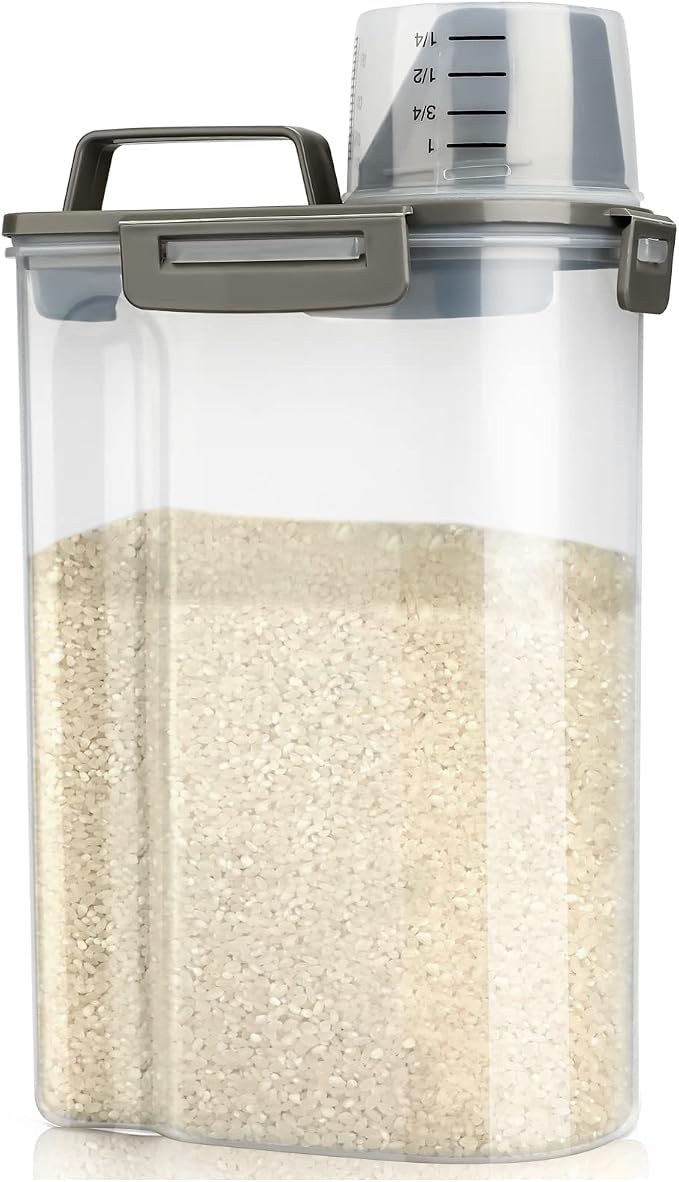 Rice Airtight Storage Container, 3 to 5Lbs Cereal Dry Food Flour Bin, Pet Dog by Viretec