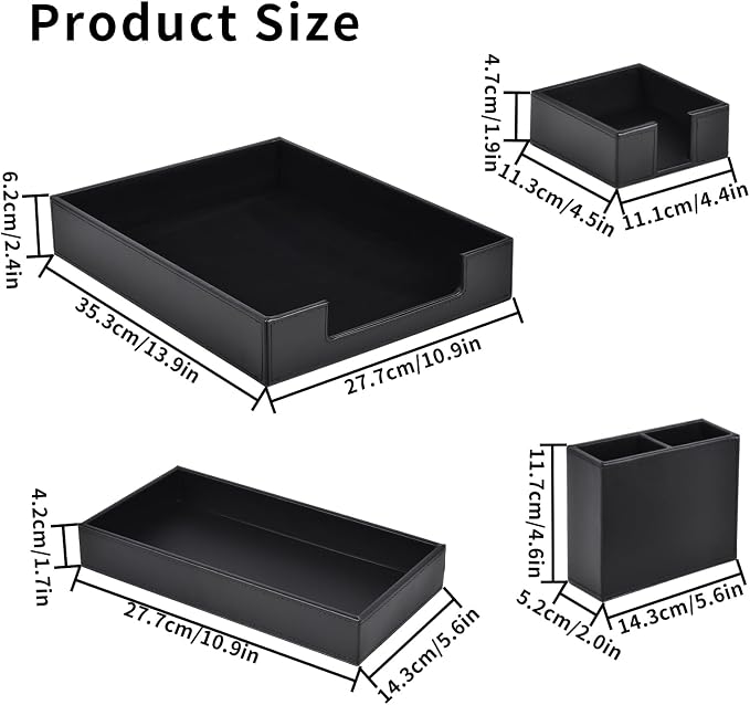 4 Pack Leather Office Supplies/Desk Organizer - Image 6