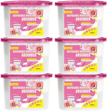CANAGER Moisture Absorber Box, Lemon Rose-6 packs, Dehumidifier by CANAGER
