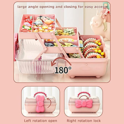 Girls Hair Accessories Storage Box Bow Switch Organizer Box Jewelry Box - Image 3