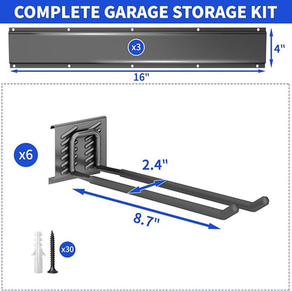 Garage Tool Organizer Wall Mount, 48inch Heavy Duty Garden Tool organizer - Image 7