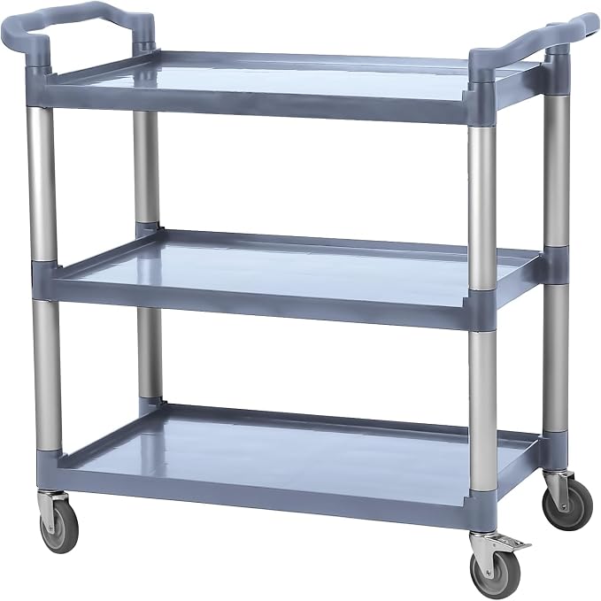 3-Tier Plastic Service Utility Cart by Unknown