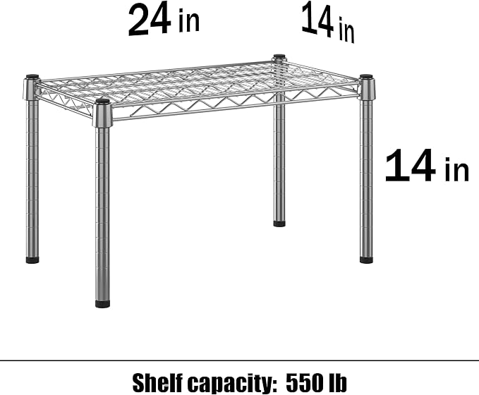 14" Deep x 24" Wide x 14" Height Wire Shelving Kit | 1-Tier | NSF Commercial - Image 3